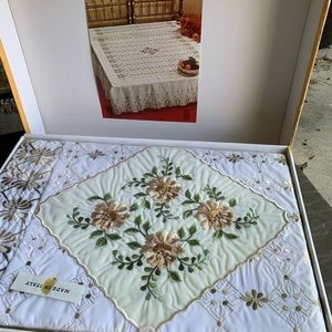 Italian bed embroidered bed spread